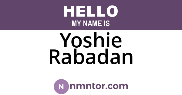 Yoshie Rabadan