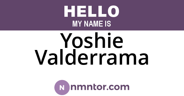 Yoshie Valderrama