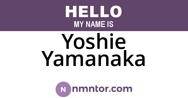 Yoshie Yamanaka