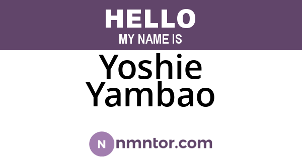 Yoshie Yambao