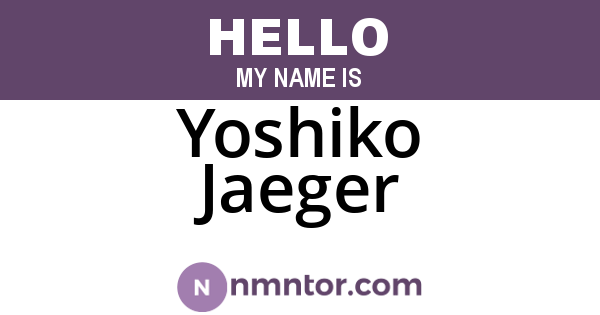 Yoshiko Jaeger