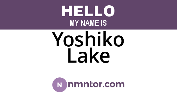Yoshiko Lake