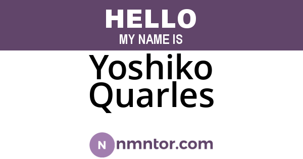 Yoshiko Quarles