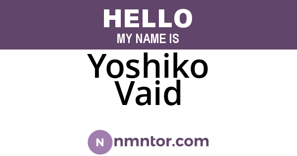Yoshiko Vaid