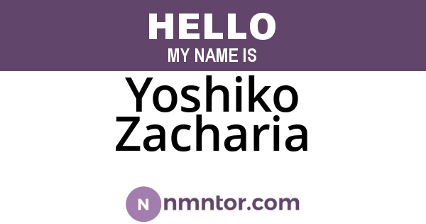 Yoshiko Zacharia