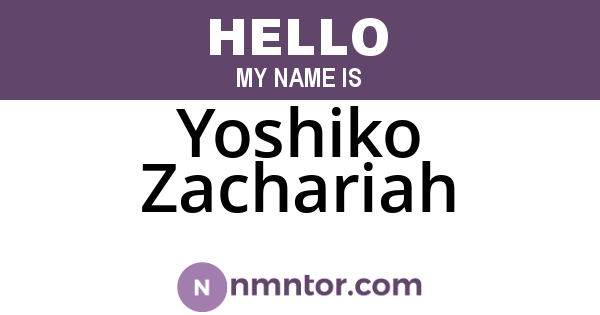 Yoshiko Zachariah