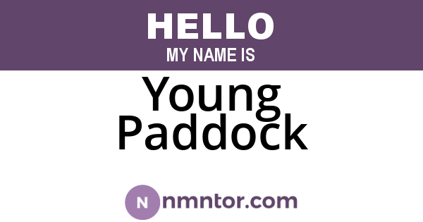 Young Paddock