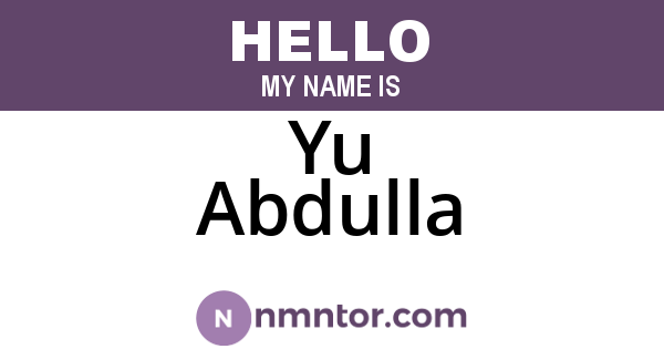 Yu Abdulla