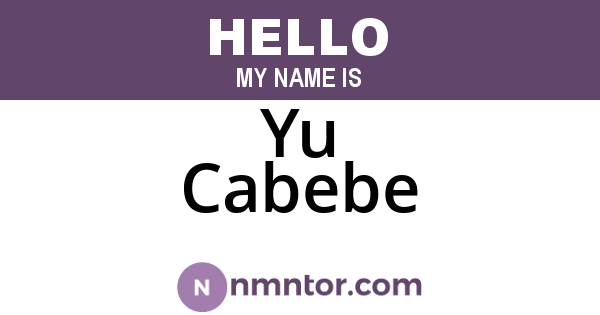 Yu Cabebe