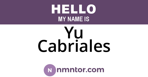 Yu Cabriales