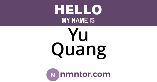 Yu Quang