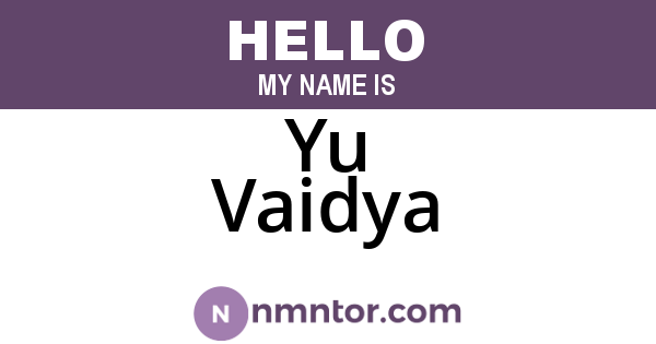 Yu Vaidya