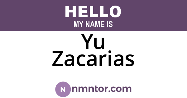 Yu Zacarias