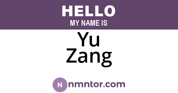 Yu Zang