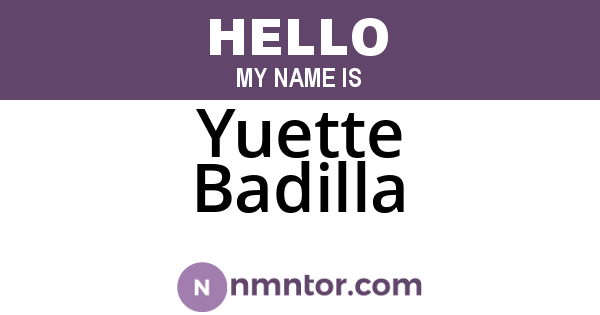 Yuette Badilla