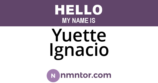 Yuette Ignacio