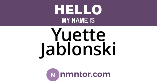 Yuette Jablonski