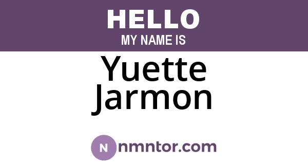 Yuette Jarmon