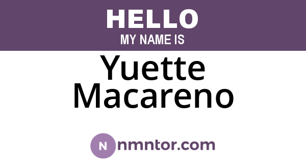 Yuette Macareno