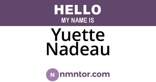 Yuette Nadeau