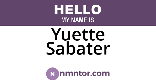 Yuette Sabater