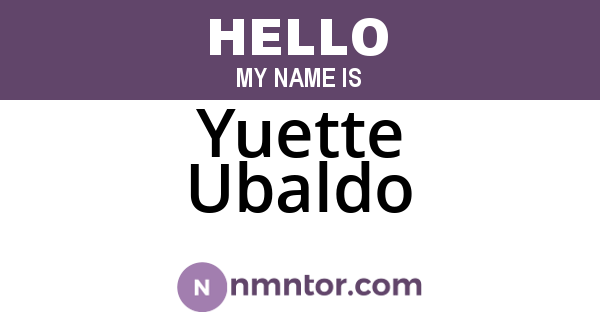 Yuette Ubaldo