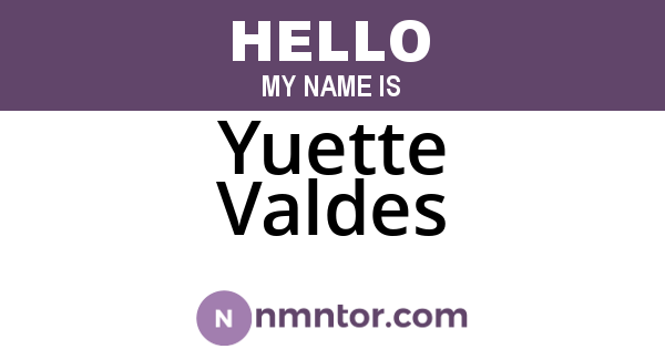 Yuette Valdes