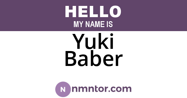 Yuki Baber