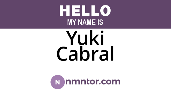 Yuki Cabral