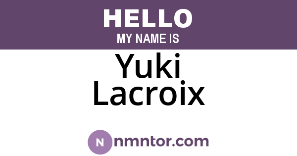 Yuki Lacroix