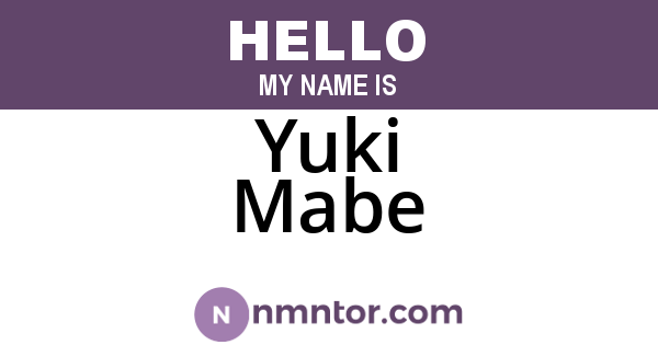 Yuki Mabe