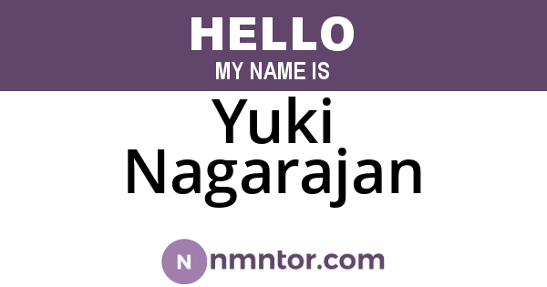 Yuki Nagarajan
