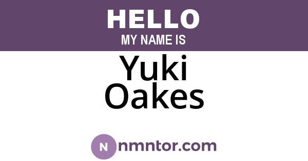 Yuki Oakes