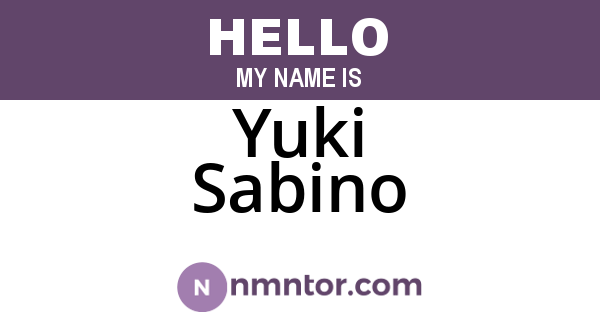 Yuki Sabino