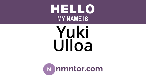 Yuki Ulloa