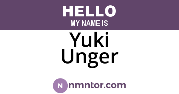 Yuki Unger