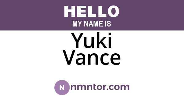 Yuki Vance