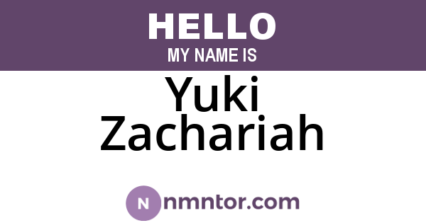 Yuki Zachariah