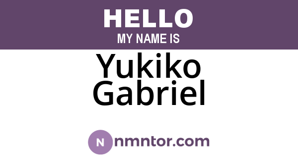 Yukiko Gabriel