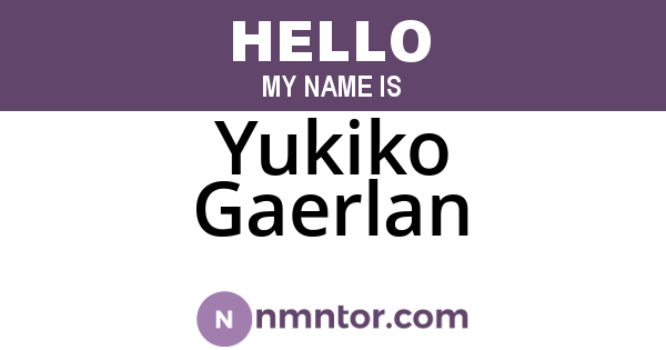 Yukiko Gaerlan