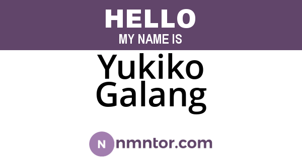 Yukiko Galang