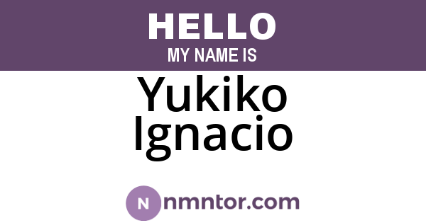 Yukiko Ignacio