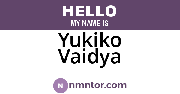 Yukiko Vaidya