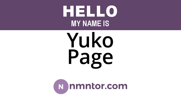 Yuko Page
