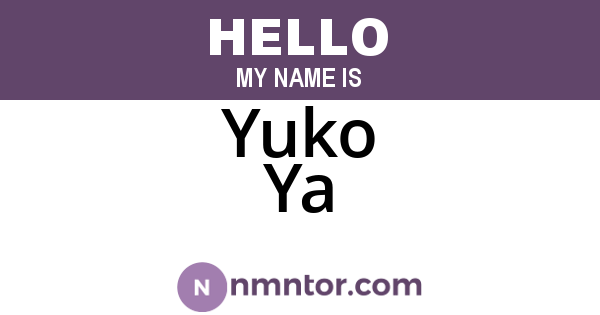 Yuko Ya