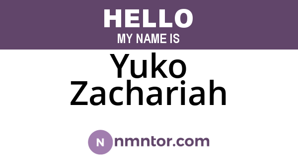 Yuko Zachariah