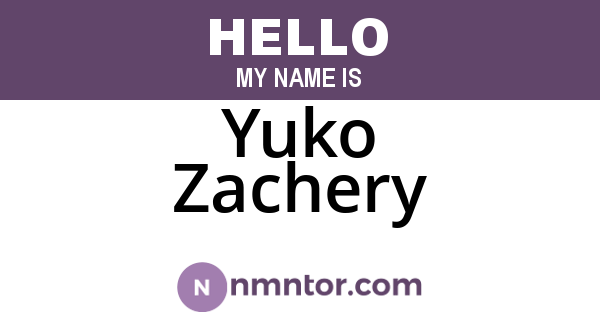 Yuko Zachery