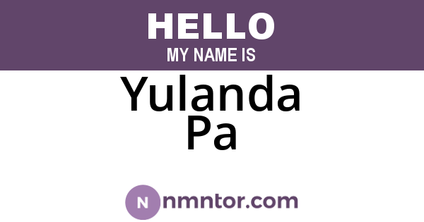 Yulanda Pa