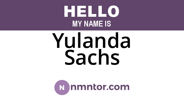 Yulanda Sachs