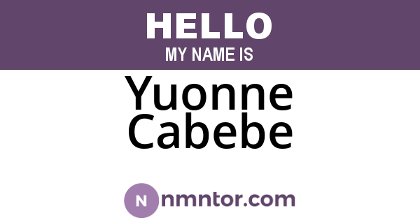 Yuonne Cabebe